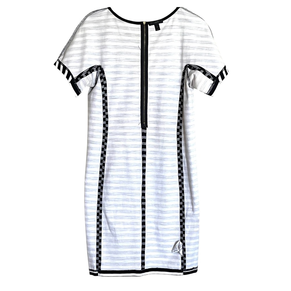 J.Crew Womens Black White Striped Short Sleeve Shift Dress Medium Stretch Cotton - Picture 10 of 13